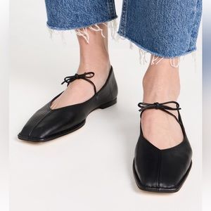 Alohas Sway Ballet Flats Black Cowhide Leather Size 37